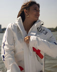 Equinox white sailing hooded jacket, a stylish and functional outerwear piece