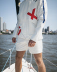 Equinox white sailing hooded jacket, a stylish and functional outerwear piece